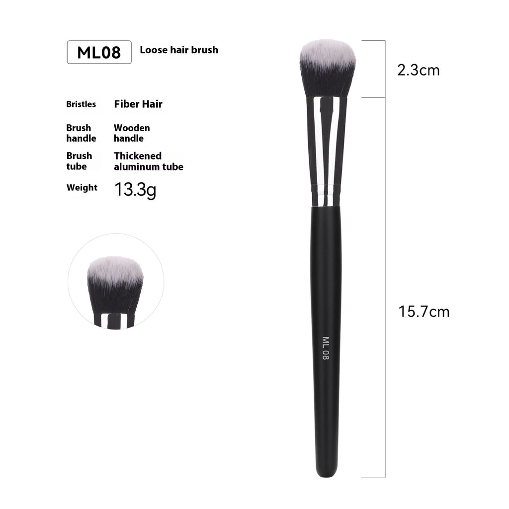 Vente Amazon Can Bulk 32 PCs Brush Suit Brush simple maquillage Sac en cuir avec poignée en bois