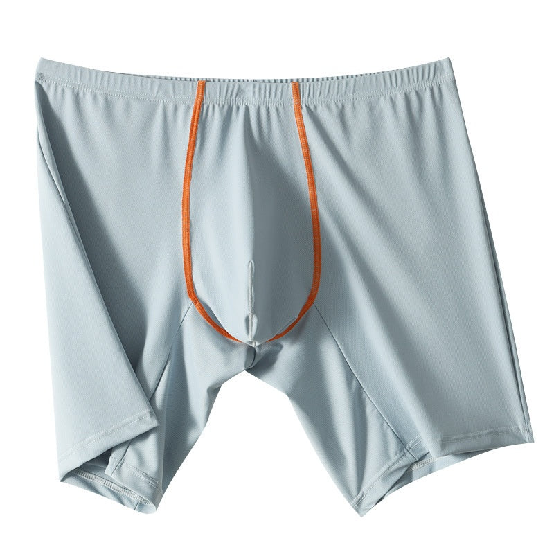 Sous-vêtements allongés Ice Silk Sexy Boxers homme Mid-waist U Convex Sexy Séchage rapide