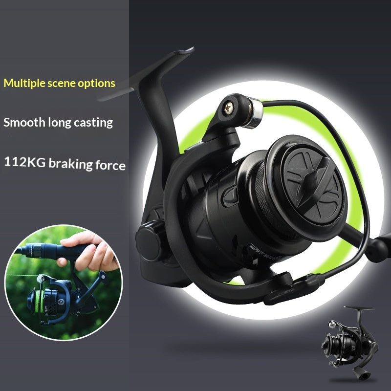 Long Cast haute vitesse tout métal noir Warrior Micro Baitcasting bobine