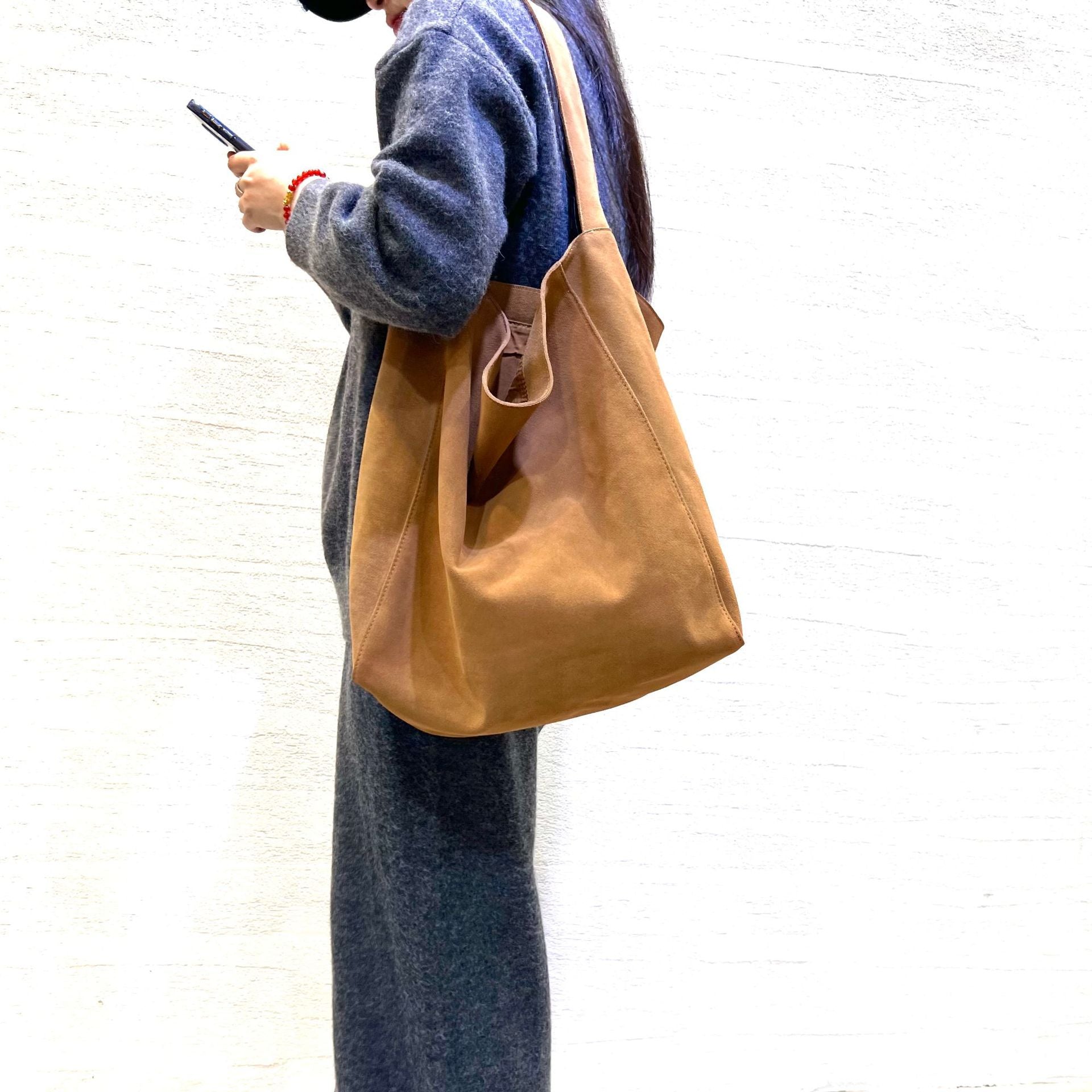 Sac d'épaule en cuir Suede pour grand véhicule