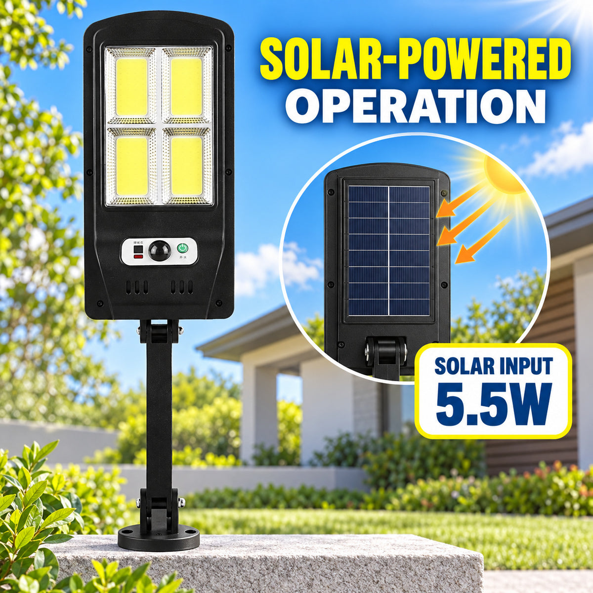 Solar Powered Rechargeable Motion Sensor Waterproof LED lampe de travail 30W 1500mAh pour W756 4