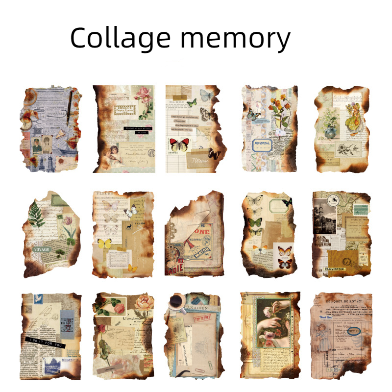 Sugar Poem Retro Anomalous Burnt Material Paper Fragments Series