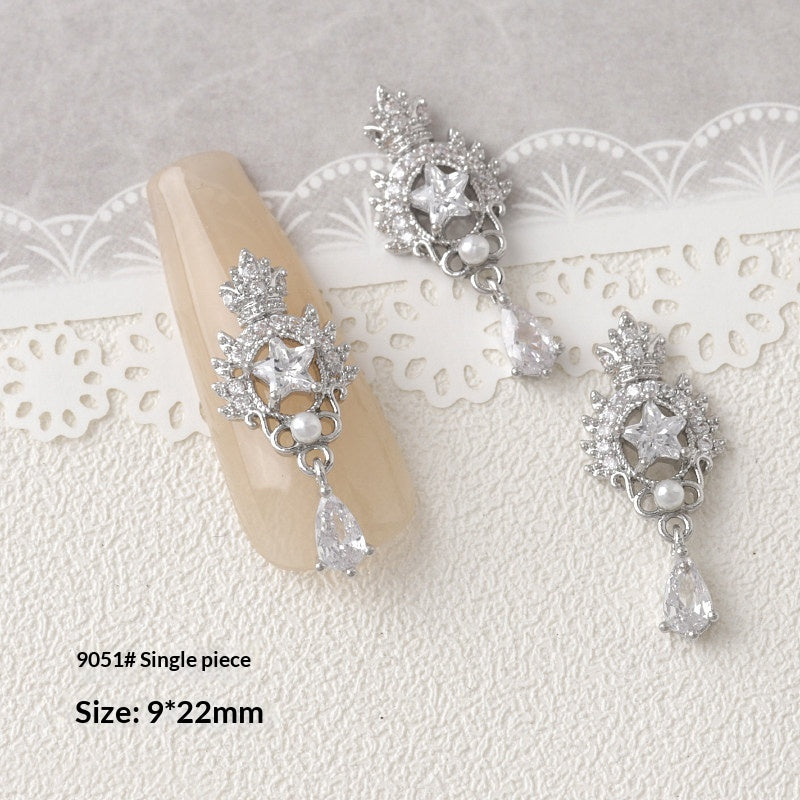 Argent Zircon Bow Nail Art Accessoires