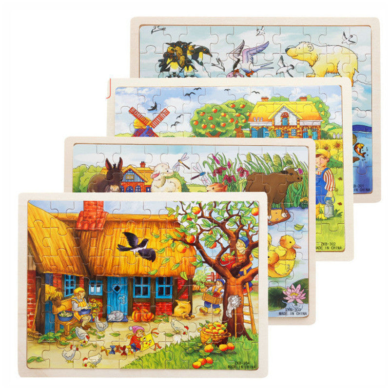 Enfants en bois Enfants Puzzle éducation précoce 60 pièces
