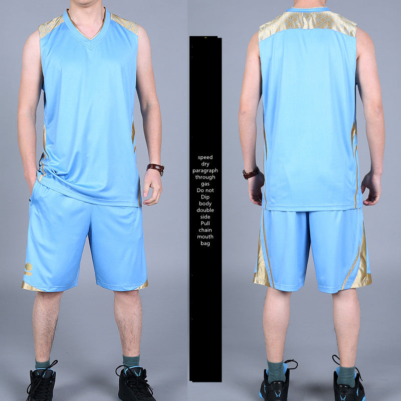 Basketball Sports costumes masculins occasionnels d'été porter sans manches mince vest shorts de course S