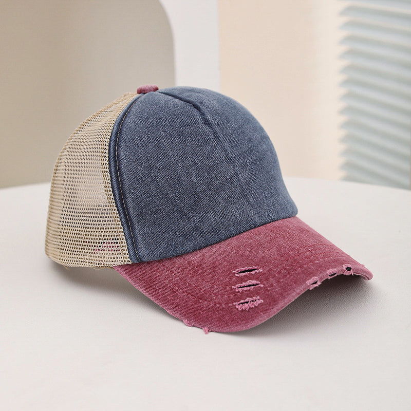 Multi-couleur Frayé Lavé Vintage Mesh Respirant Mode Sun-protective Casquette de baseball