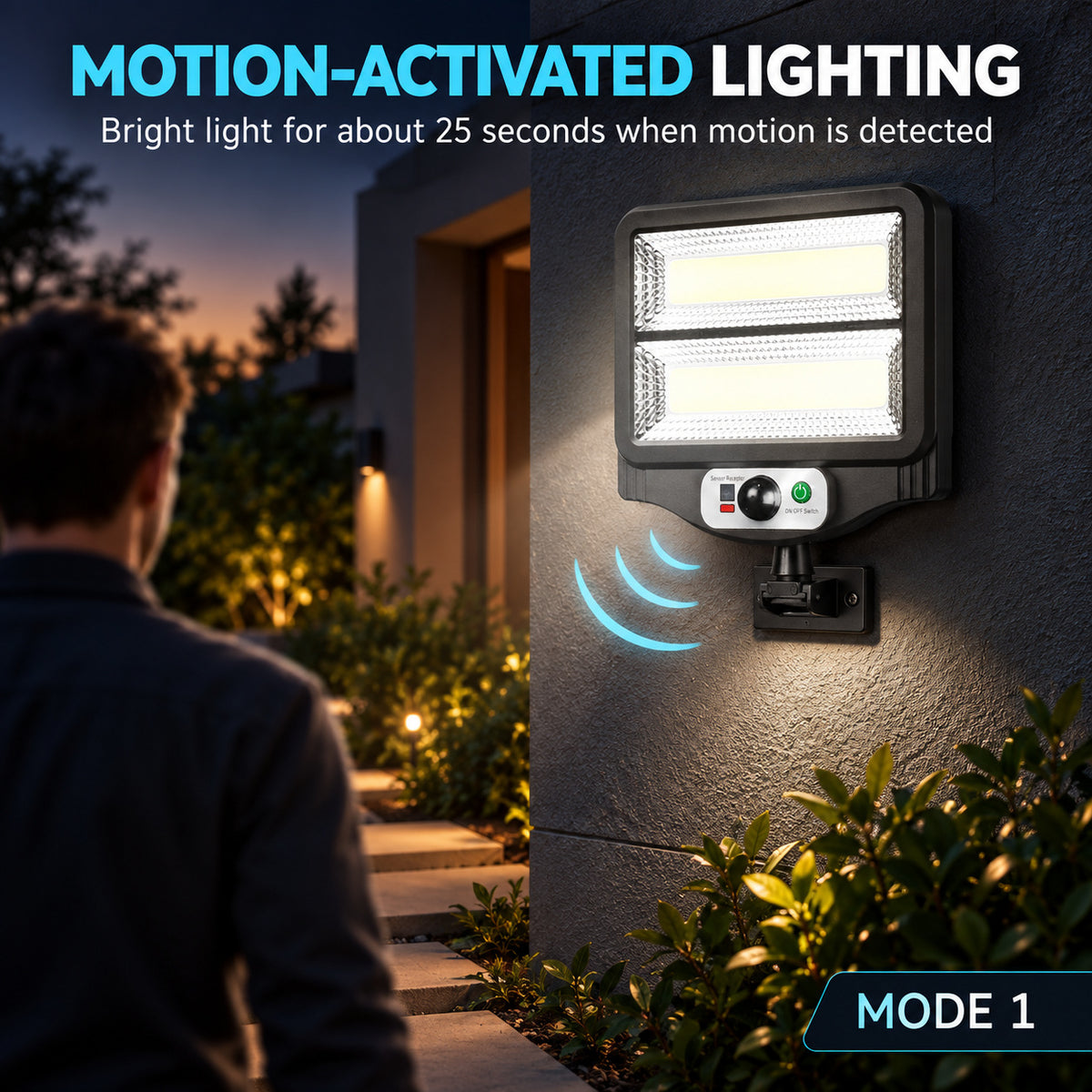 Capteur de mouvement rechargeable solaire COB LED lampe de travail 1500mAh pour auto W781 2 Street