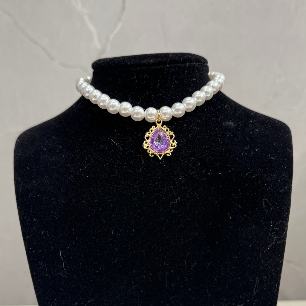 Style court cristal Zircon Vintage Pearl Fashion Choker