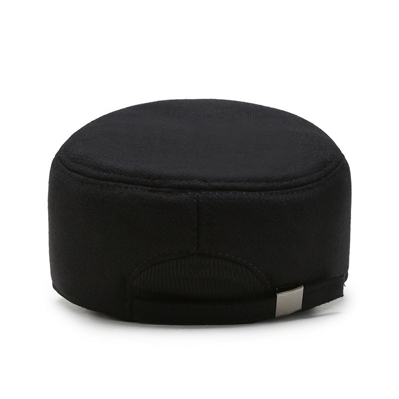 Casquette plate pour hommes pour l'automne et l'hiver chaud extérieur avec protection de l'oreille