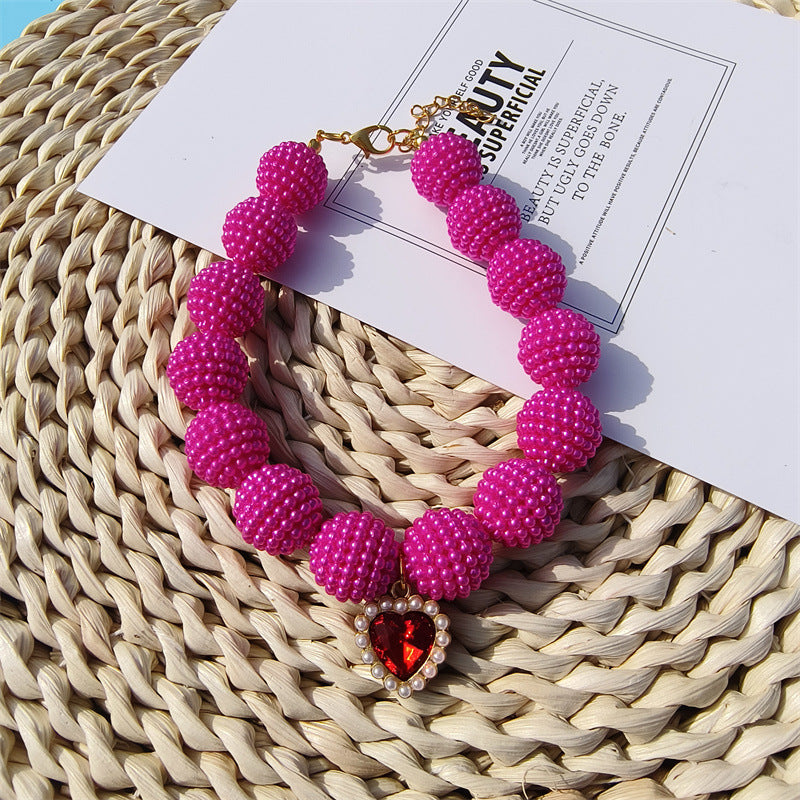 Collier de chien perlé Yangmei-Berry perlé