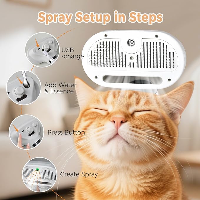 3 en 1 brosse à vapeur de chat