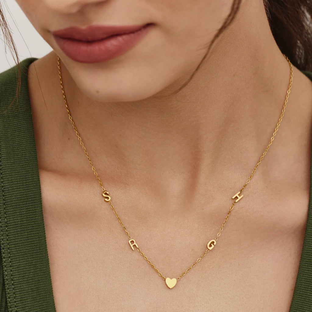 Collier en acier inoxydable en forme de coeur
