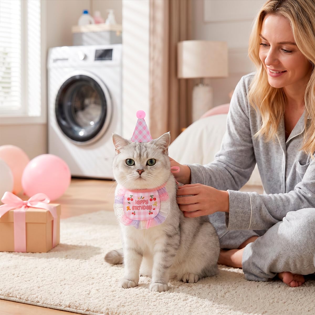 Costume de princesse de chat Robes de chat Tutu Kitte Ensemble d'écharpe de chapeau d'anniversaire Vêtements Dog Outfit for