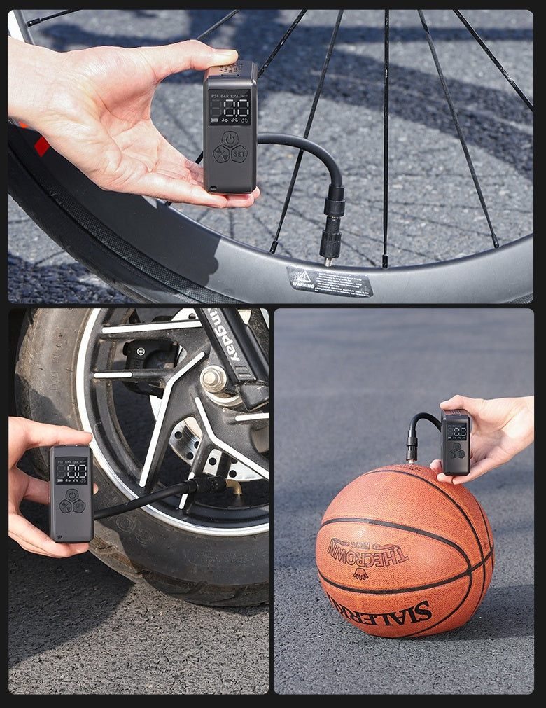 Mini Pneu électrique Portable Haute Pression American French Valve Road Mountain Bike Riding