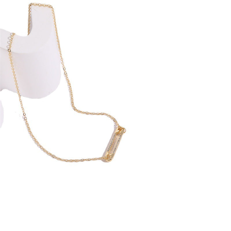 Pin Zircon pendentif clip personnalisé Design Polyvalent 14k Collier