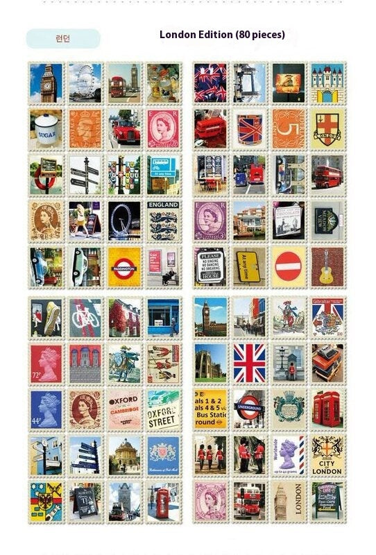 Stickers Stamp Paris Hand-painted Paris
