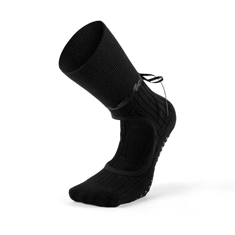 Chaussettes de yoga sans dos de style ballet avec semelles antidérapantes en silicone