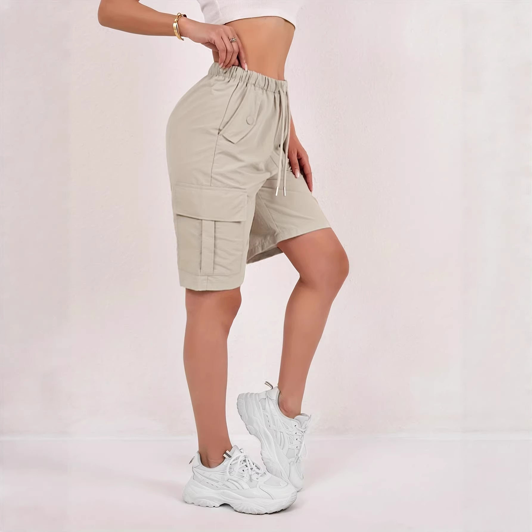Casual Drawstring Capri Pantalons Trendy Sportswear pour le commerce électronique