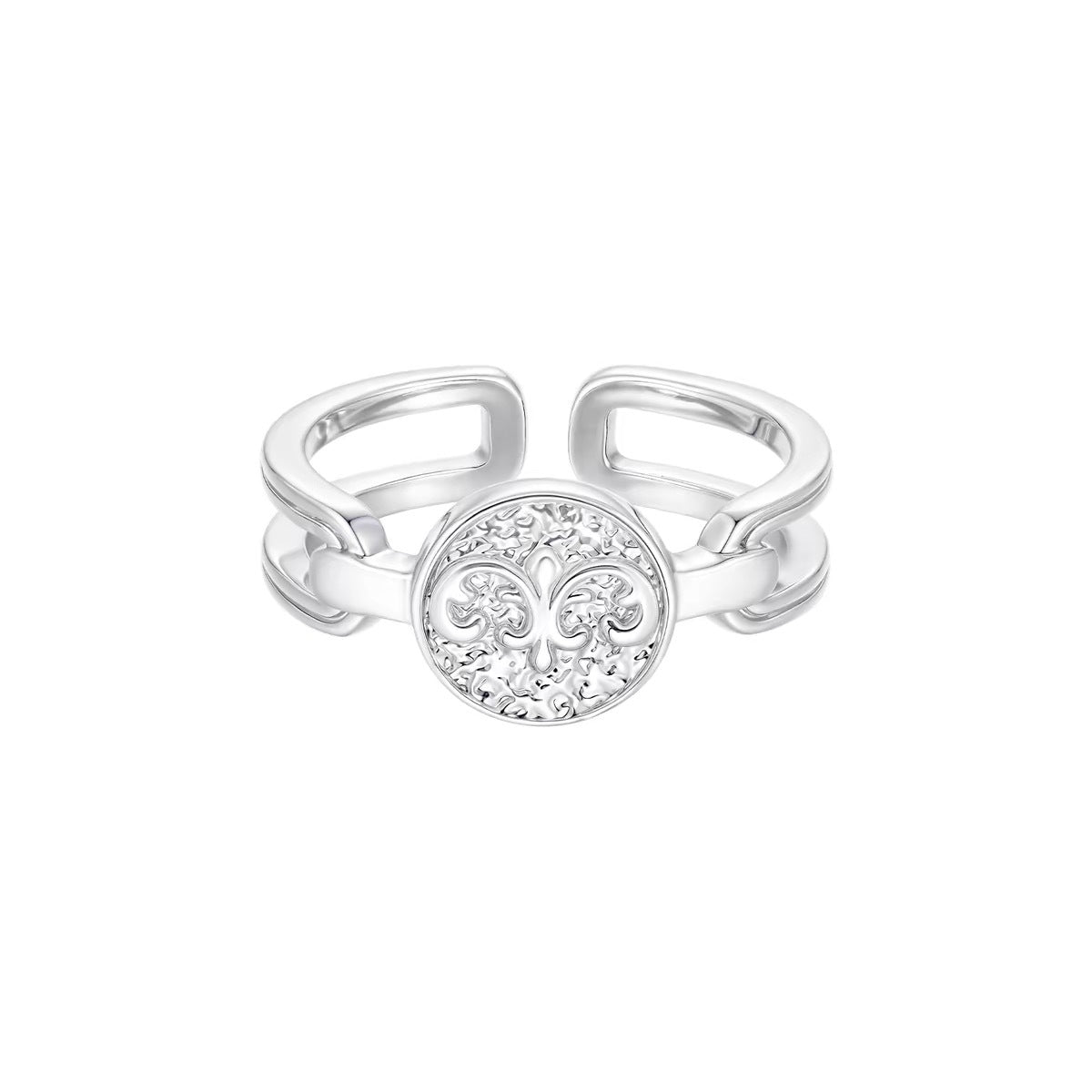 Trois lignes horizontales Bijoux Iris Fleur Anneau Lumière Titanium Dentelle Hollow Maillard Lumière