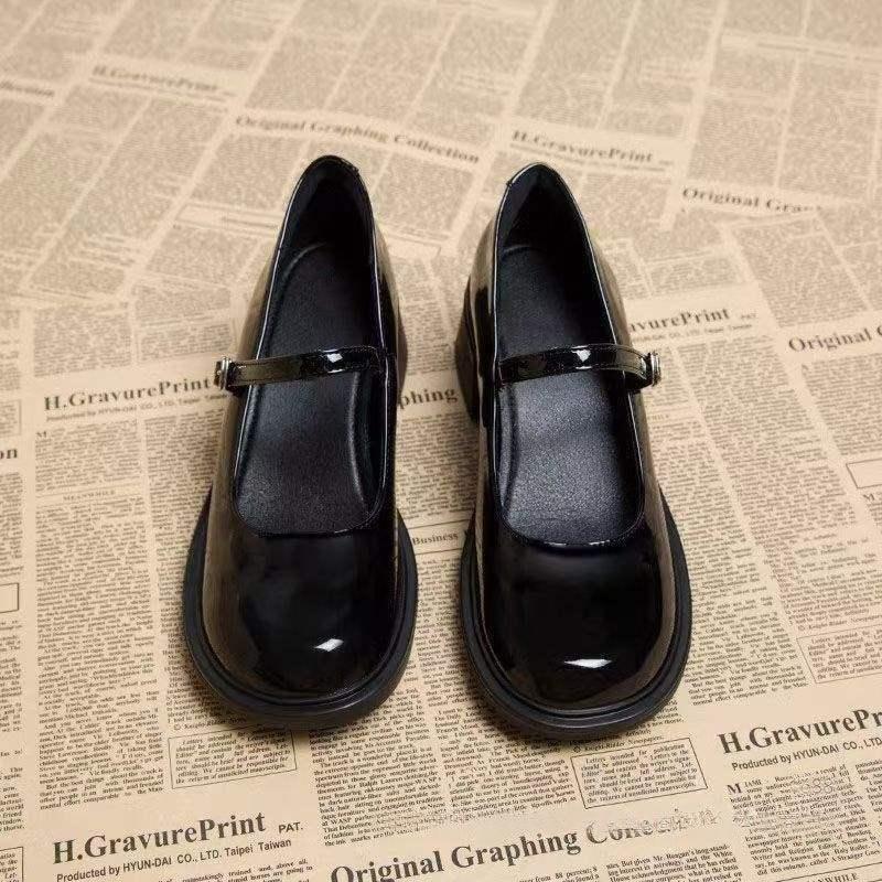 Rétro Mary Jane Femmes Chaussures en cuir
