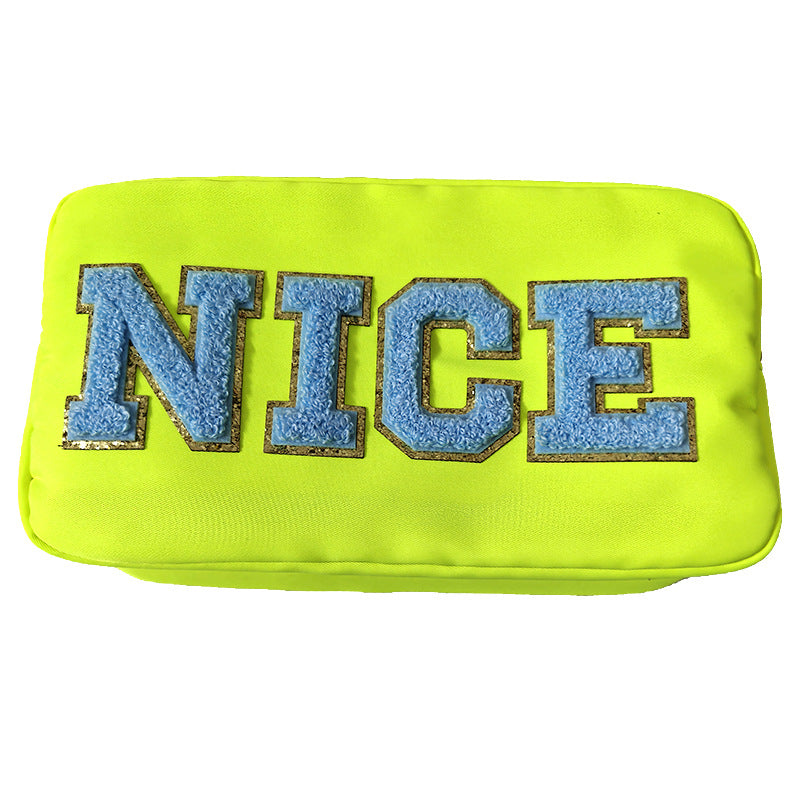 Sac de maquillage en nylon imperméable à l'eau à grande capacité