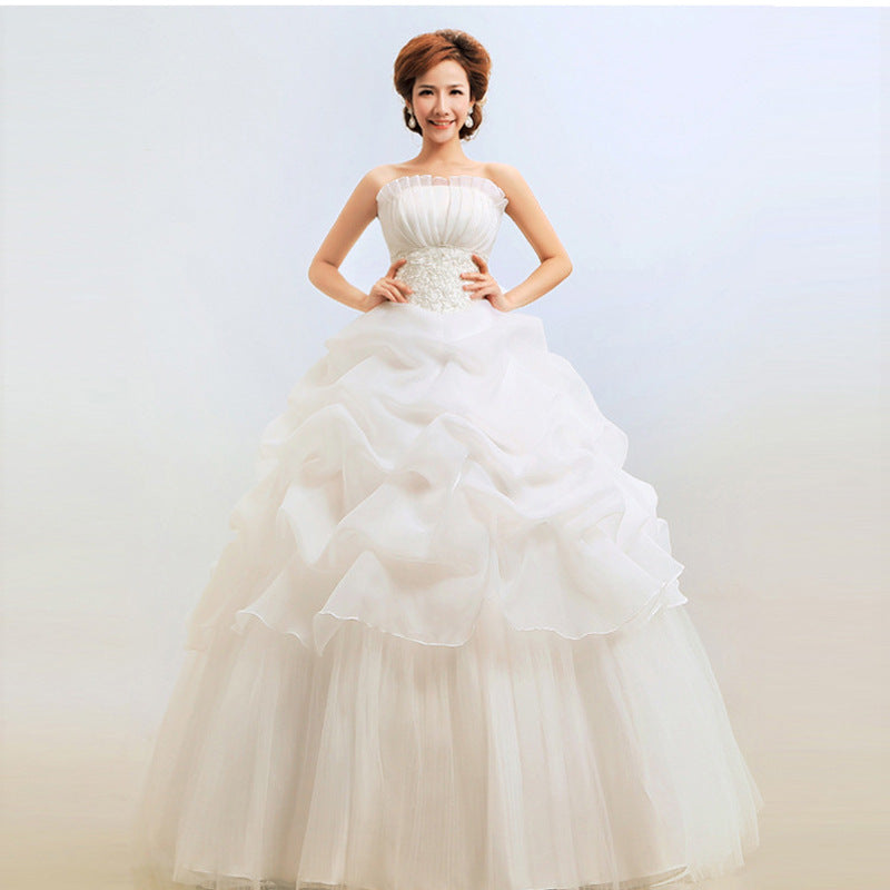 Bustier robe de mariée princesse coréenne mince