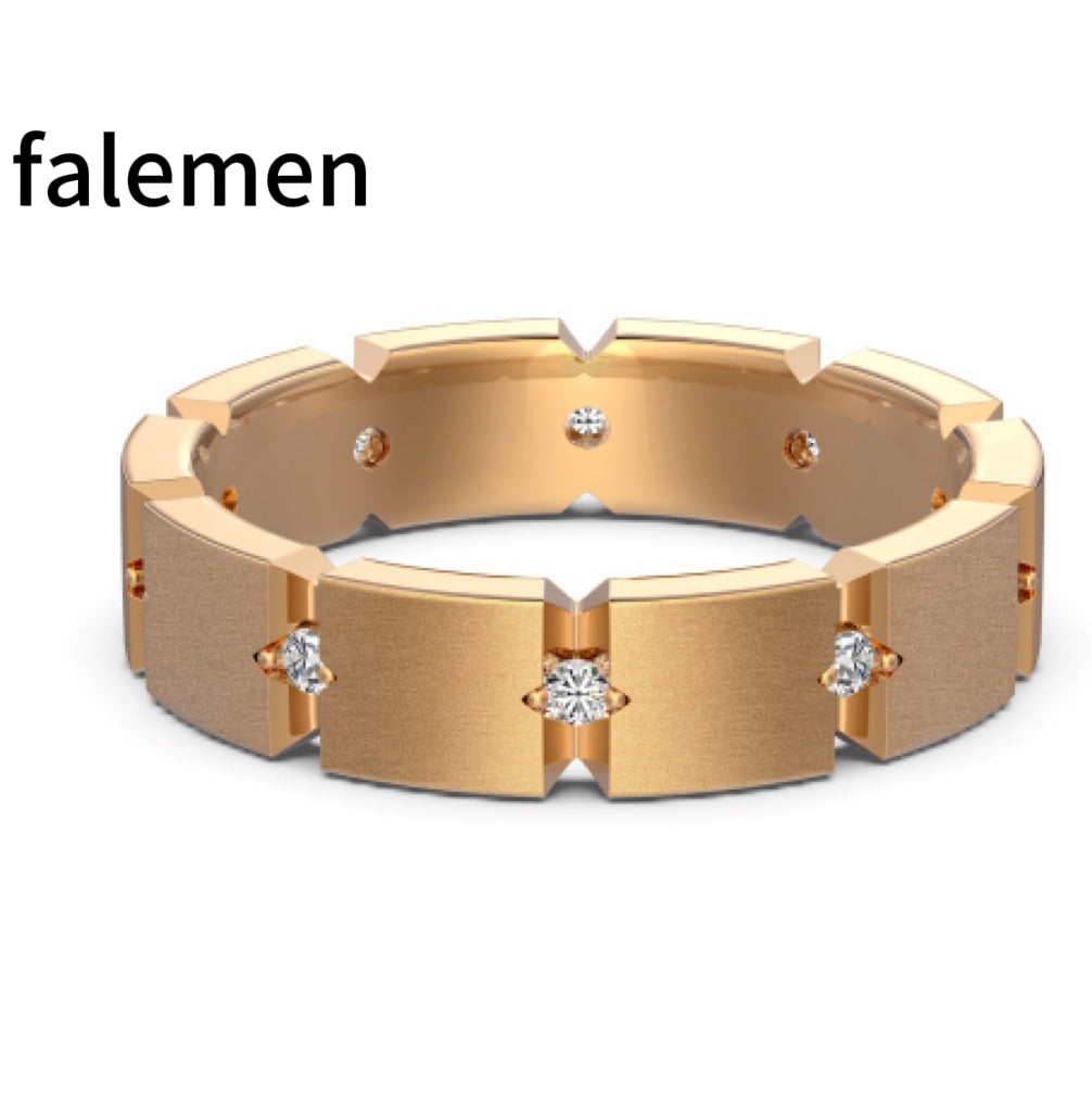 S925 Argent Sterling Hommes et femmes Couple Anneaux Personnalité Mode Rond Zirconium Gang D