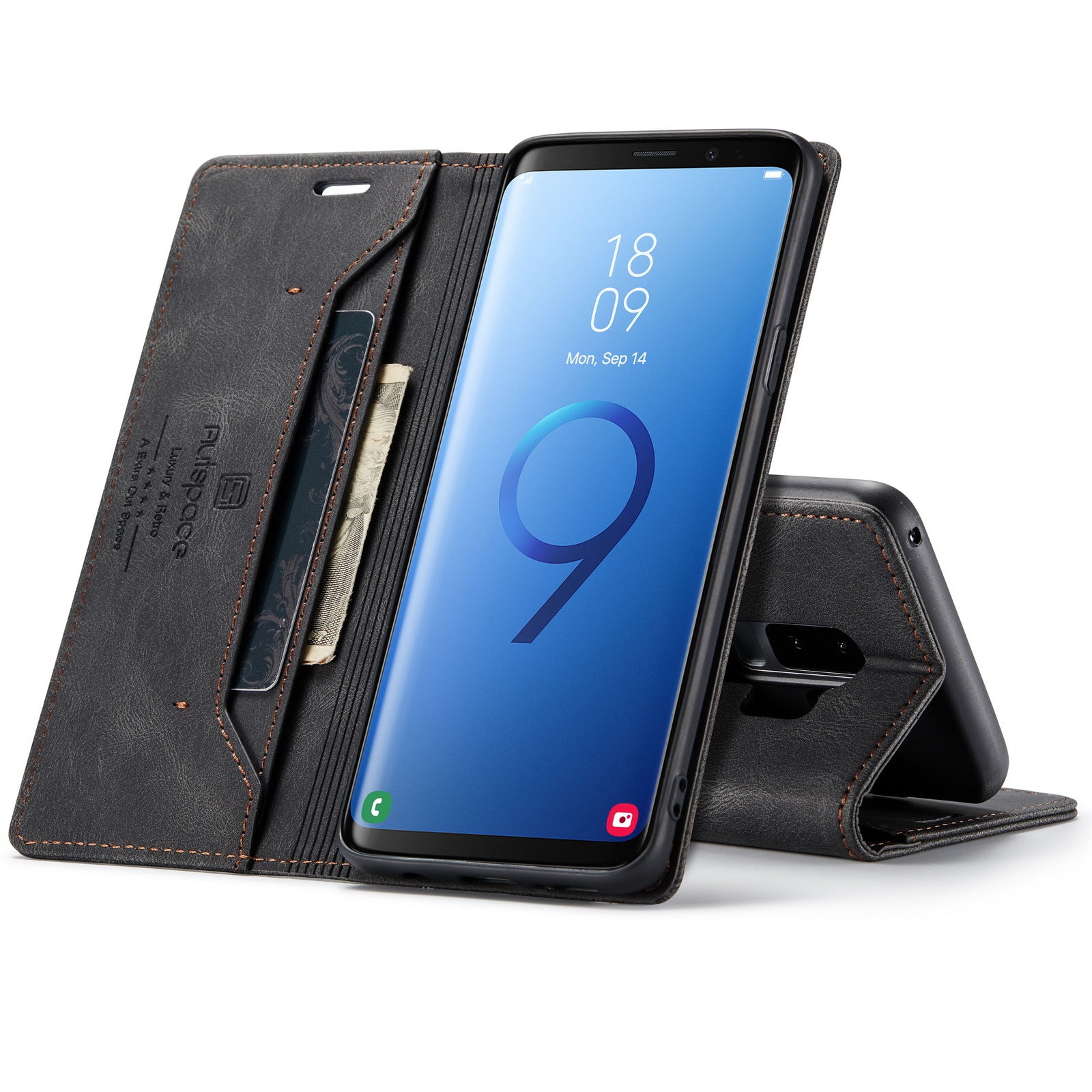 Dossier de téléphone Flip carte anti-dégaussing