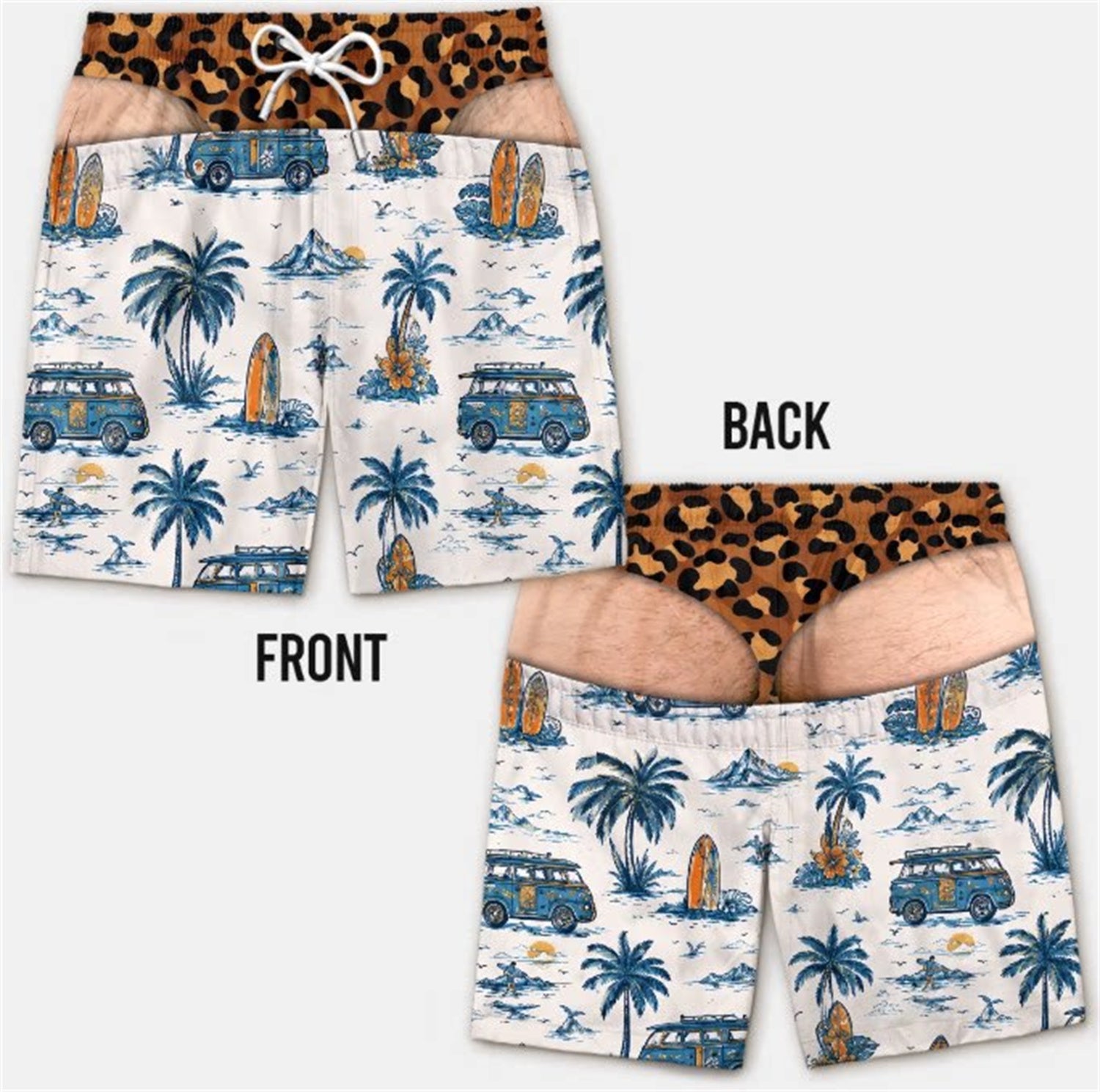 Short casual respirant imprimé homme