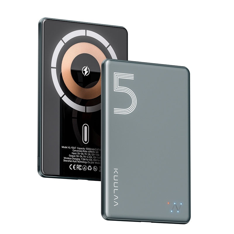 Ultra-Thin 5000mAh Magnetic Wireless Power Bank