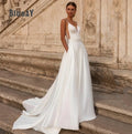 Robe de mariée simple de Strap Deep-V