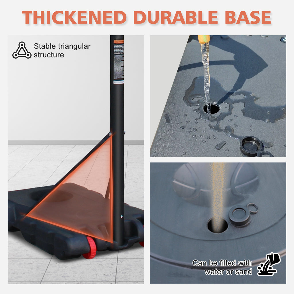 Basketball Hoop 5.73-10FT But de basketball portable réglable en hauteur pour intérieur extérieur Ba