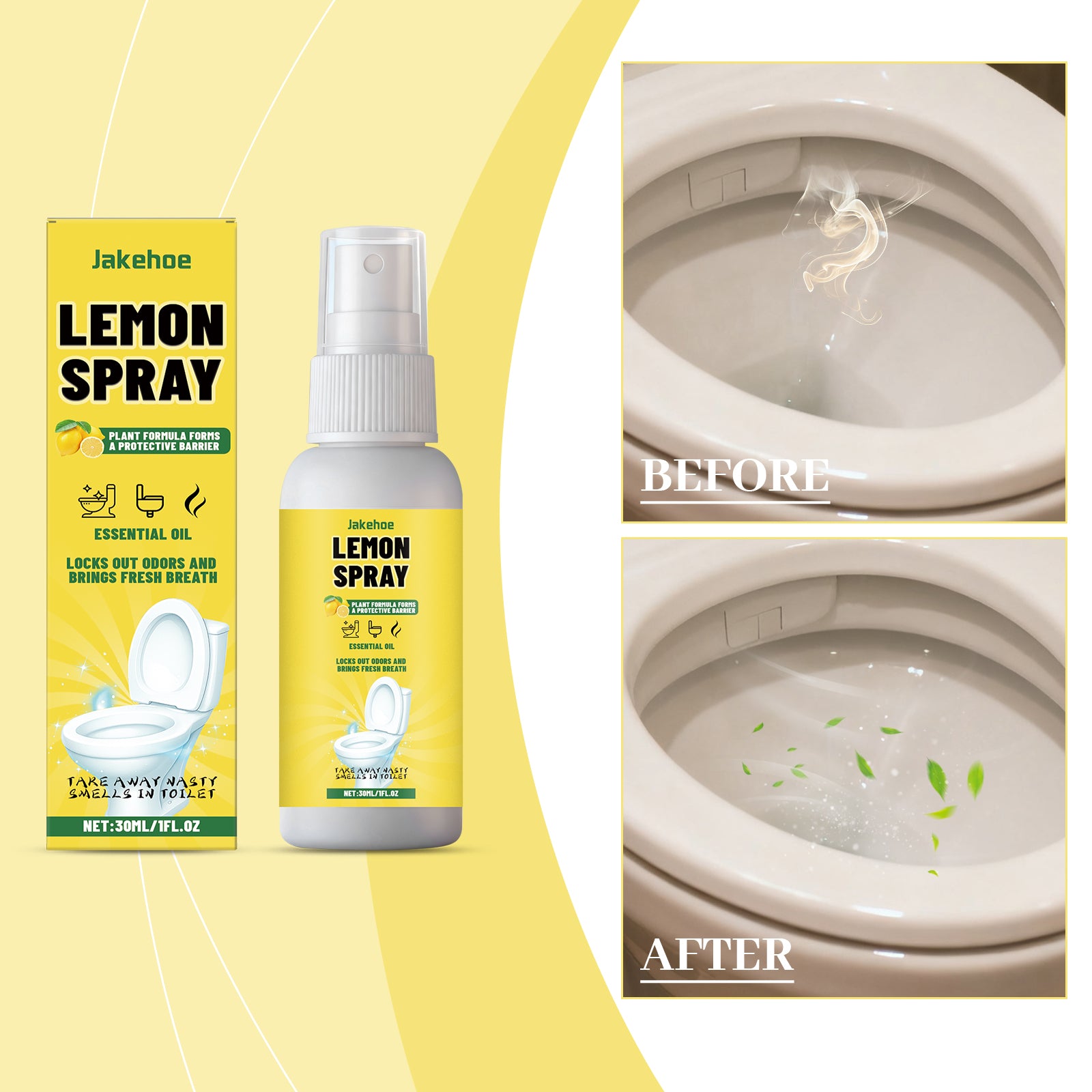 Spray de désodorisation des toilettes Saveur de citron 30ml1box