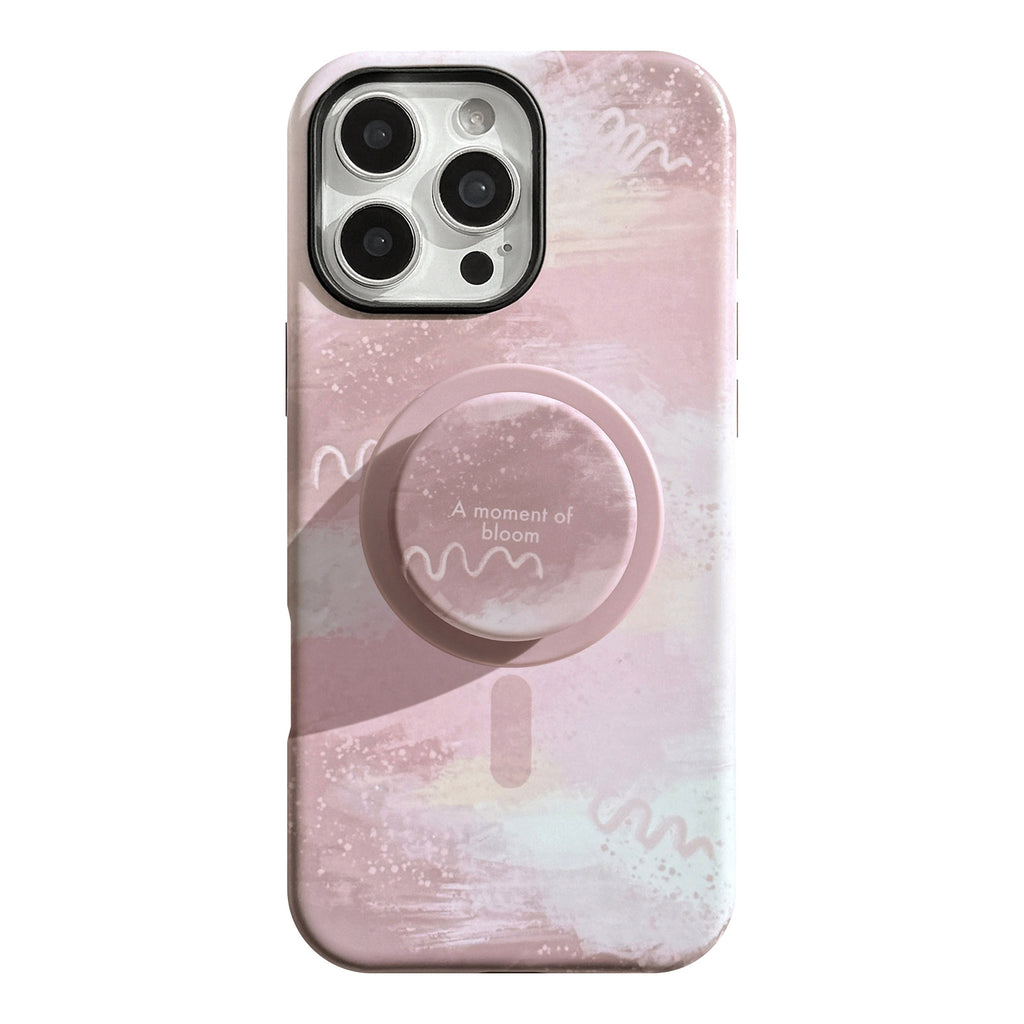 Magnetic Phone Case with Rose-Brown Progressive Design and Built-in Stand