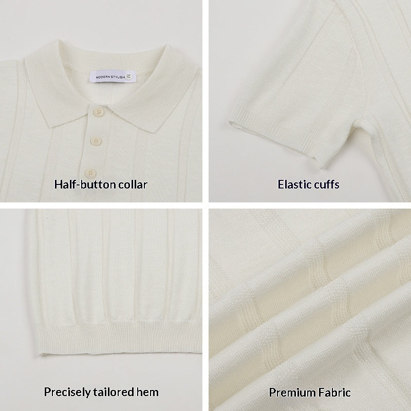 T-shirt à manches courtes tricoté casual pour hommes