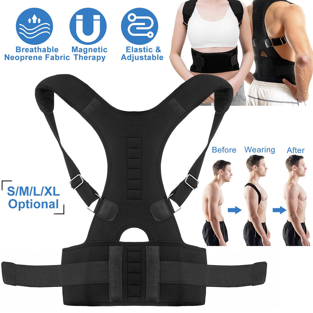 Unisex Posture Corrector Magnetic Lumbar Back Support Posture Belt Adjustable Upper