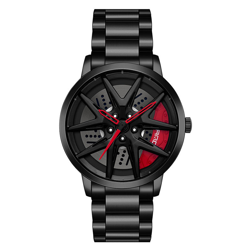 Cool Wheel Personnalité Montre Quartz Hollow Out