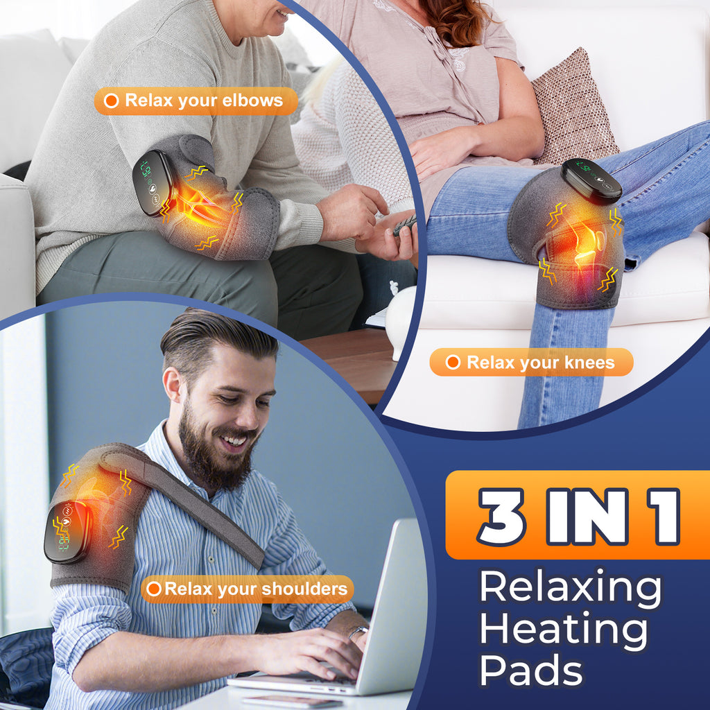 Electric heated pads with vibration massage shoulder support