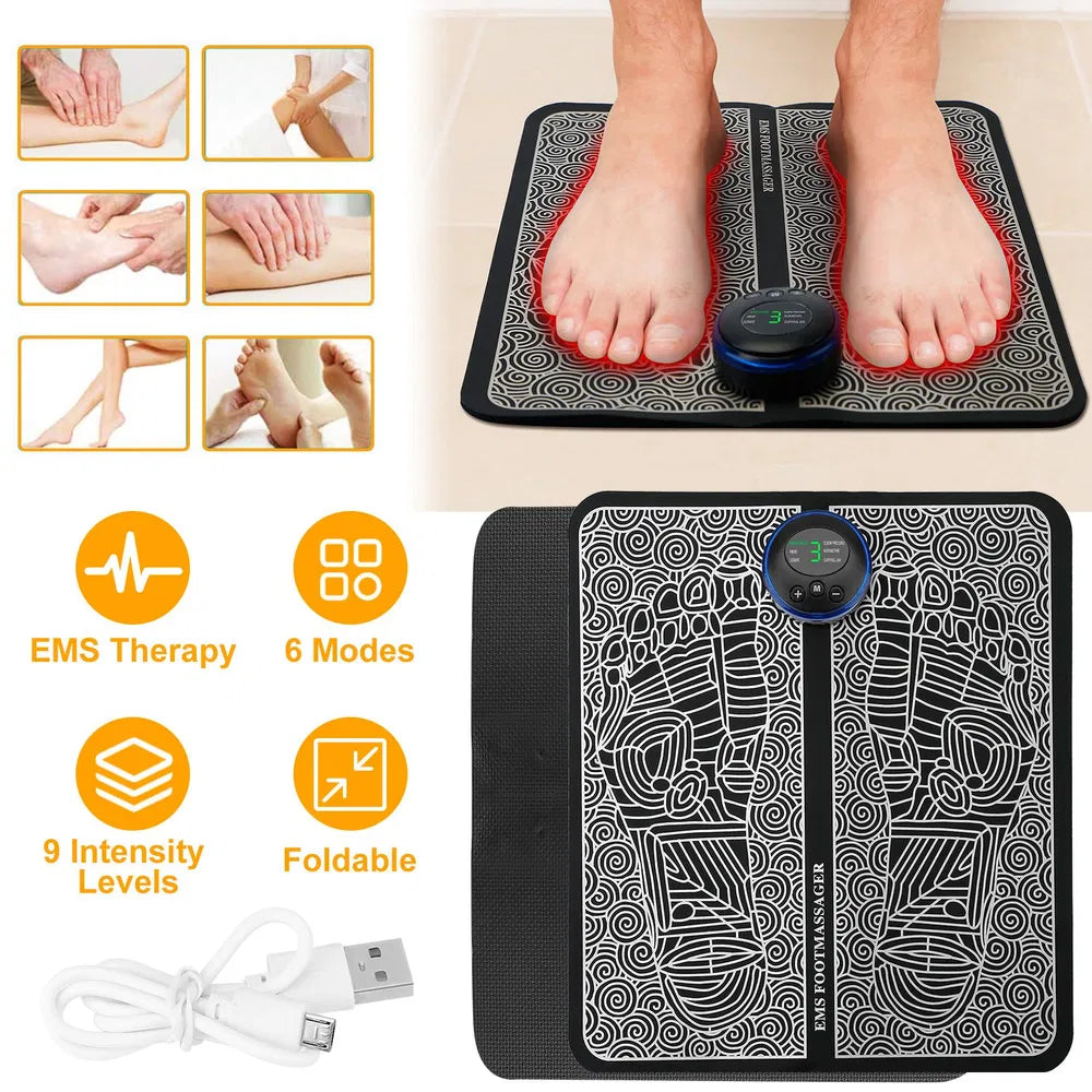 EMS Foot Massage Pad Massager électrique Stimulateur Unité Rechargeable Jambe Reformage Muscle P