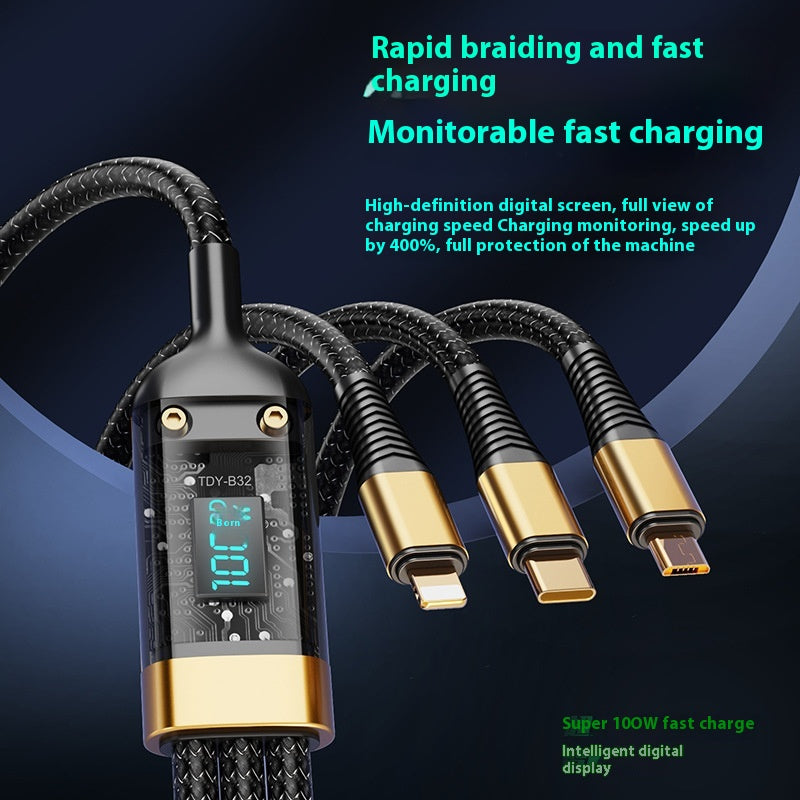 Lignes d'affichage numérique de ligne de bande de recharge de trois en un