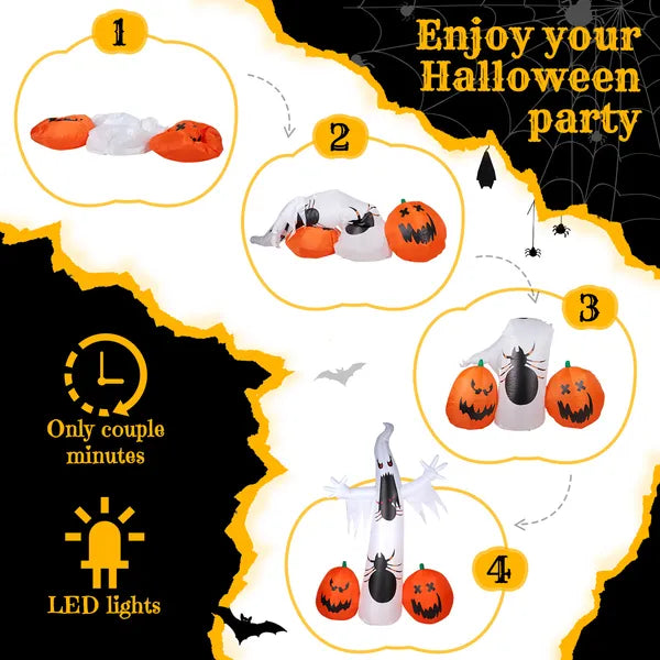 11.8 FT Halloween gonflables Ghost Spider citrouille décorations extérieures