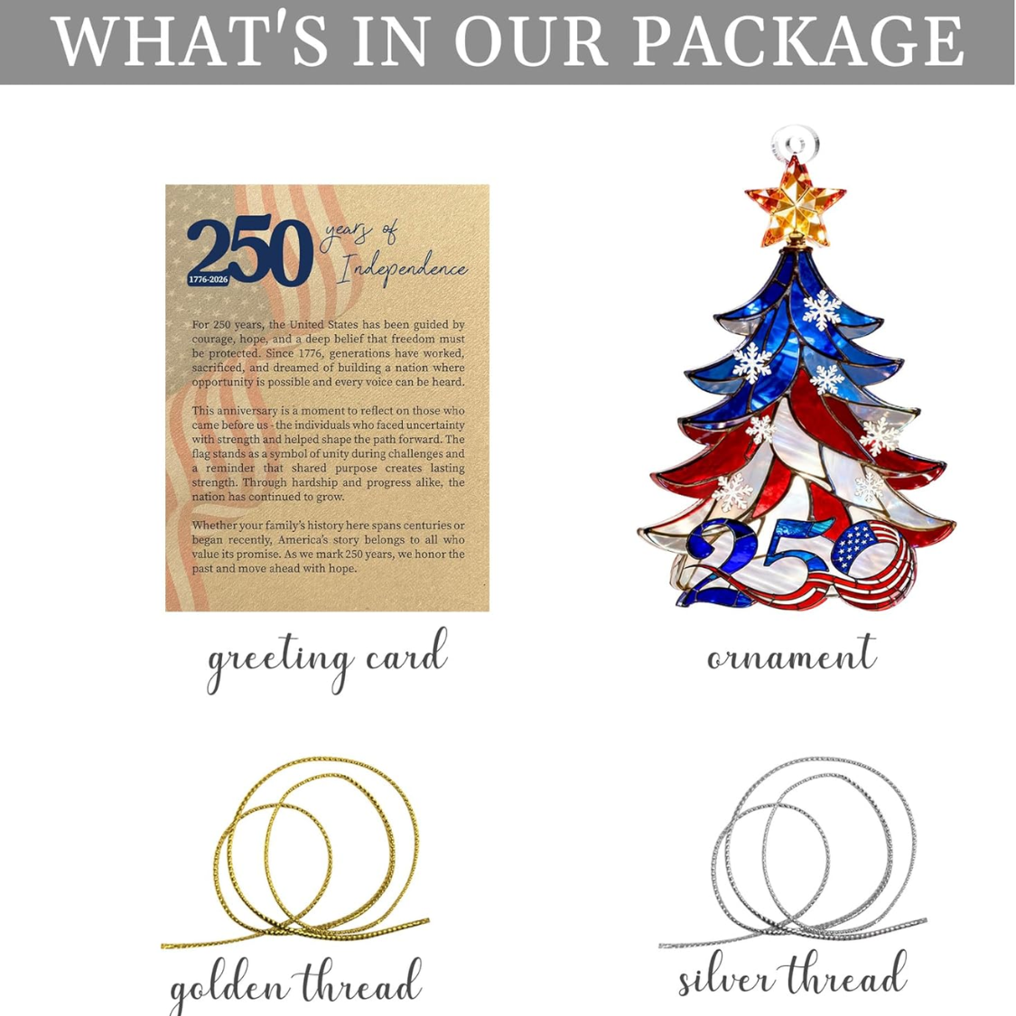 250 Anniversaire USA Ornement 2D Acrylique Amérique Marchandise Noël En Juillet Décorations