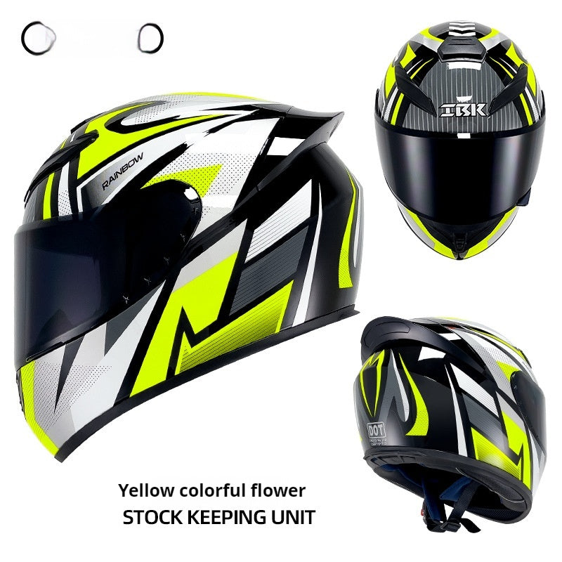 Hiver Personnalité Casque de moto Quatre saisons Knight Bluetooth Locomotive Plein visage
