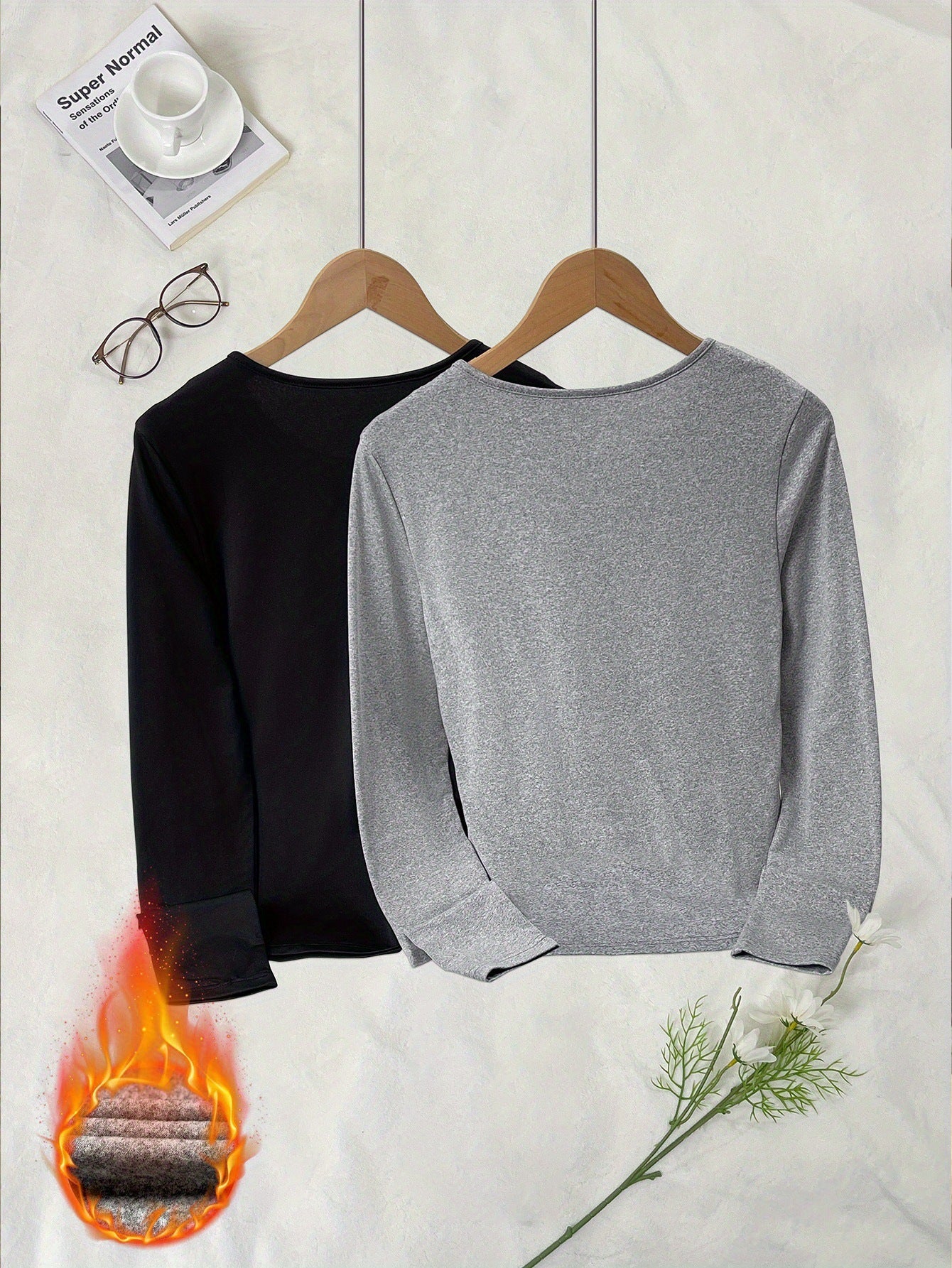 Solide couleur mode Casual Slim Fit chaud Top