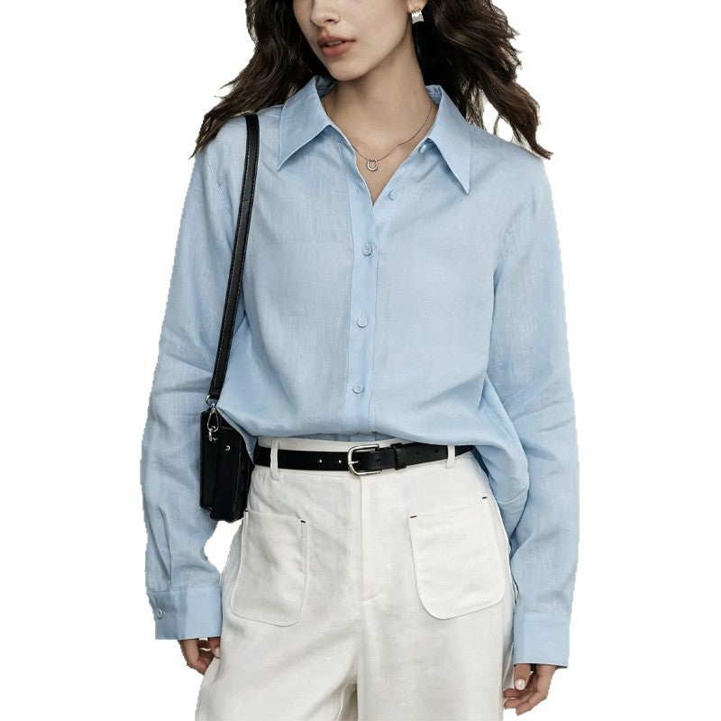 Haut de blouse de style lin pour femmes