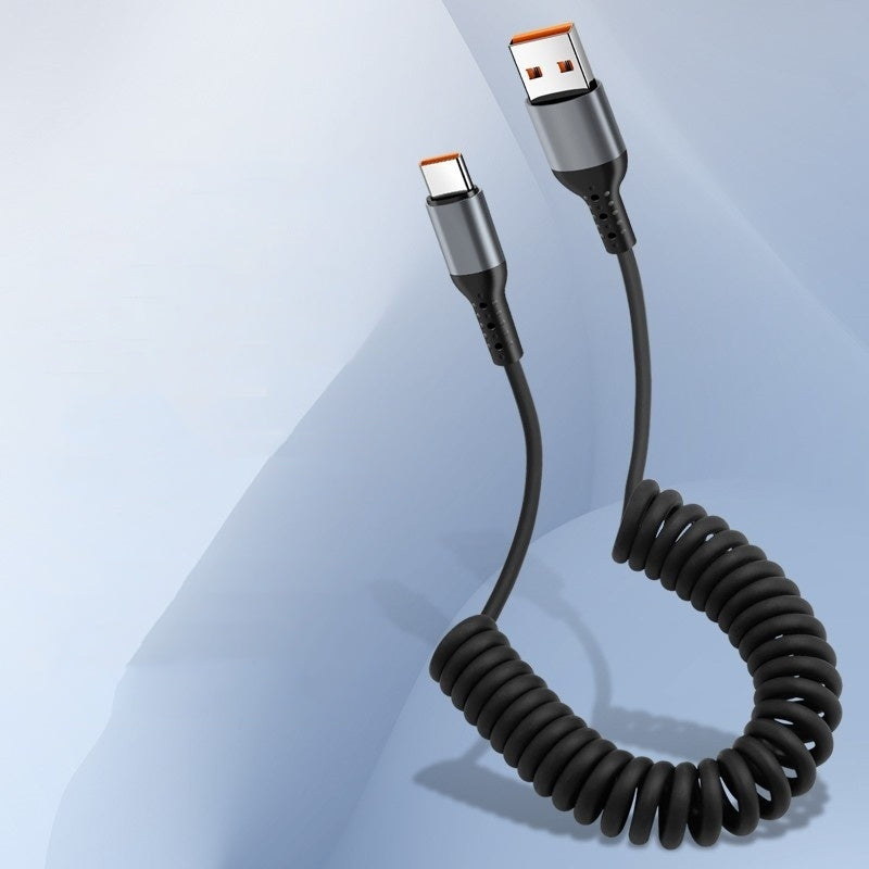 Câble de recharge de téléphone mobile de stockage rétractable à ressort