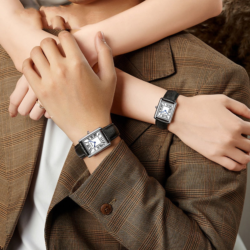 Roman Scale Couple Mode Imperméable Montre