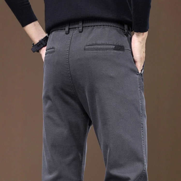 Chaolunbu hommes léger mature pantalons occasionnels droite