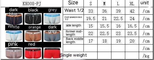 Boxers pour homme Modal Bas taille Sexy Light et Boxer confortable