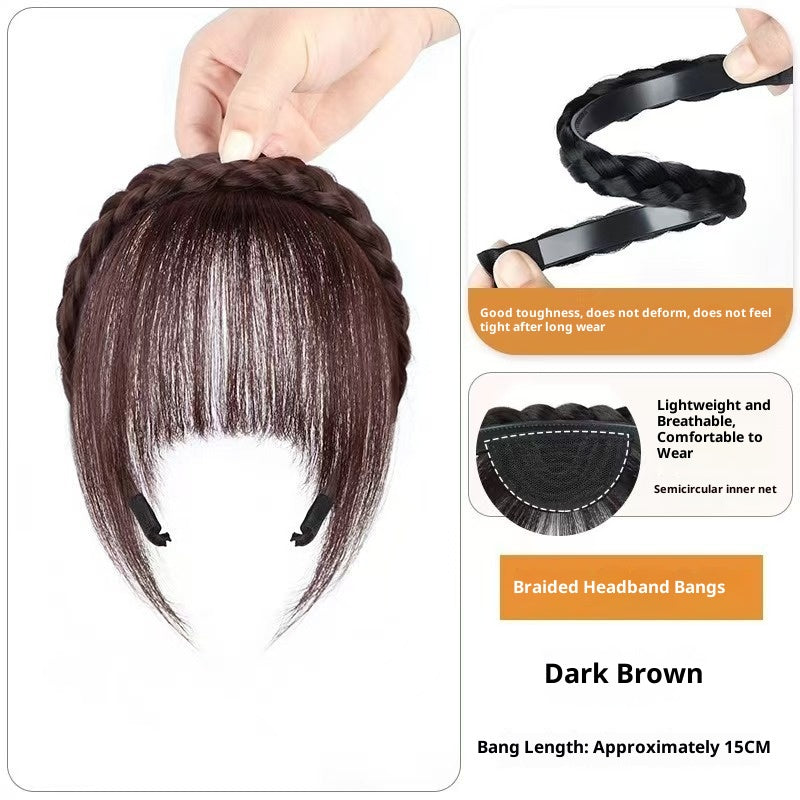 Bangs Wig Bande artificielle de cheveux de twist twist femme intégré